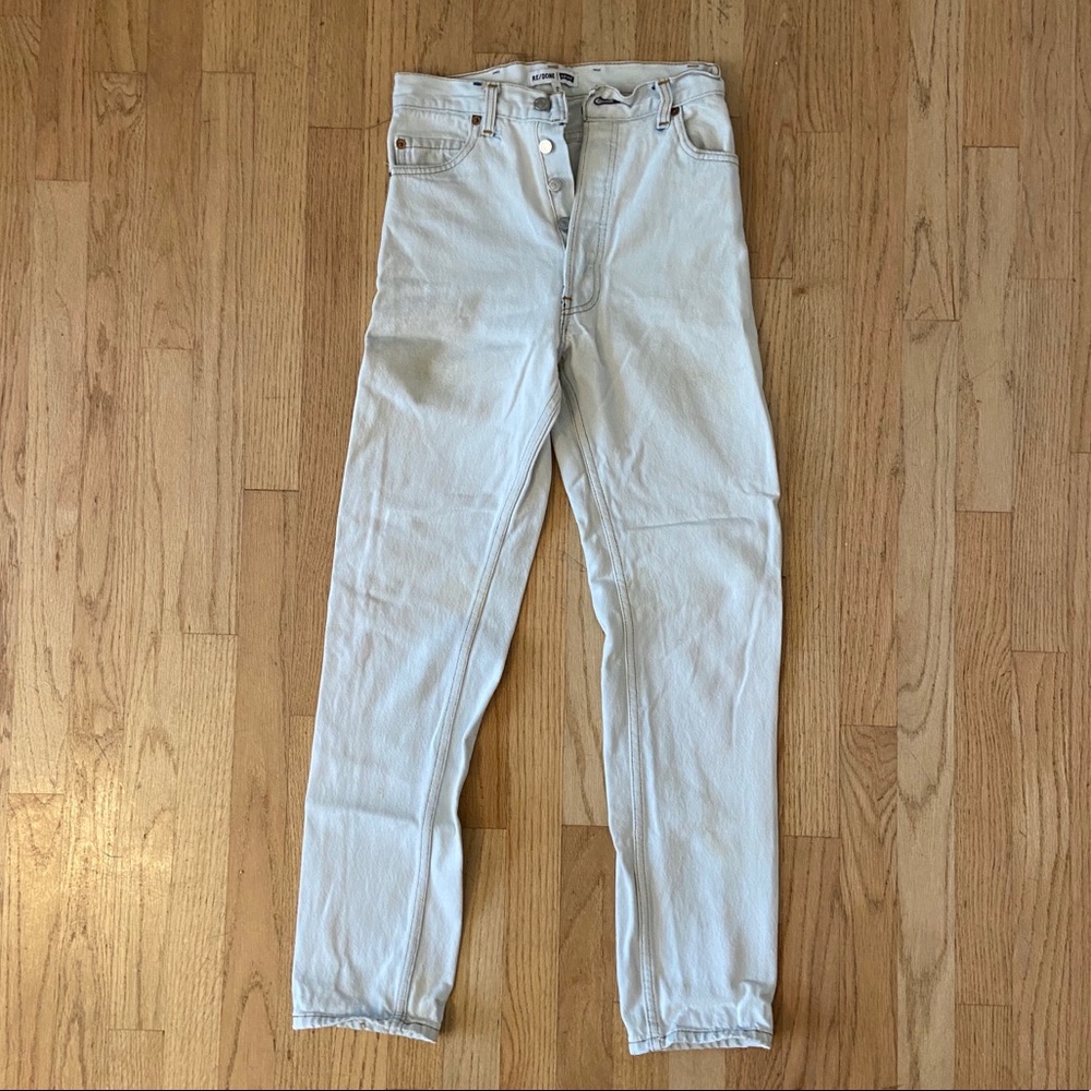 Re/Done size 25 light wash straight leg high rise